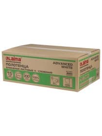 Полотенца бумажные 200 шт., LAIMA (H3) ADVANCED WHITE, 2-слойные, белые, КОМПЛЕКТ 15 пачек, 23х20,5, V-сложение, 111341