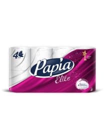 Бумага туалетная бытовая, спайка 8 шт., 4-слойная (8х14,8 м), PAPIA DELUXE/ELITE, белая, 50202823/502040