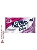 Бумага туалетная бытовая, спайка 8 шт., 4-слойная (8х14,8 м), PAPIA DELUXE/ELITE, белая, 50202823/502040