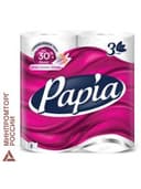 Бумага туалетная бытовая, спайка 4 шт., 3-слойная (4 х 16,8 м), PAPIA, белая, 5080720