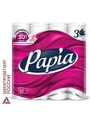 Бумага туалетная бытовая, спайка 32 шт., 3-слойная (32х16,8 м), PAPIA, белая, 5080734