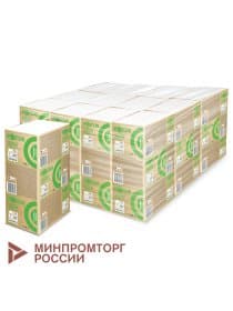 Полотенца бумажные 250 шт. FOCUS (Система H2) Eco, 1-слойные, белые, КОМПЛЕКТ 12 пачек, 24х21,5, Z-сложение, 5083814/5069958