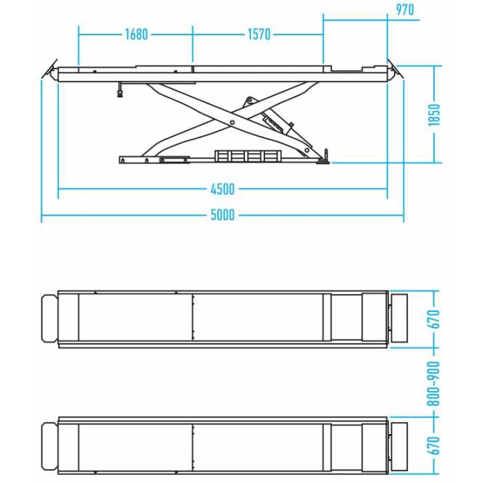 Подъемник ножничный для сход-развала 4,5 т, 380 В, синий NORDBERG N634-4,5B_380