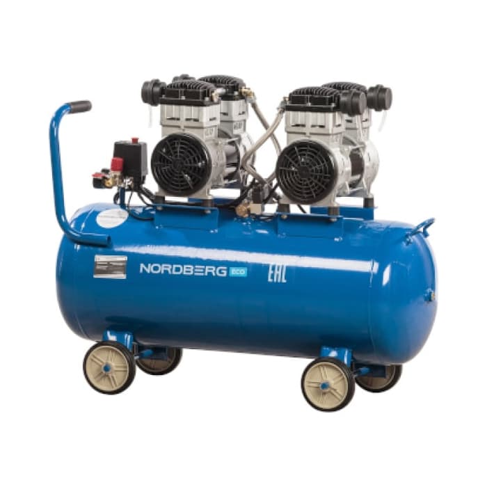 Компрессор безмасляный 220 В, ресивер 100 л, 400 л/мин NORDBERG NCEO100/400