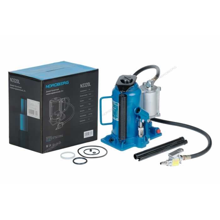 Домкрат бутылочный 20т пневмогидравлический NORDBERG N3320L