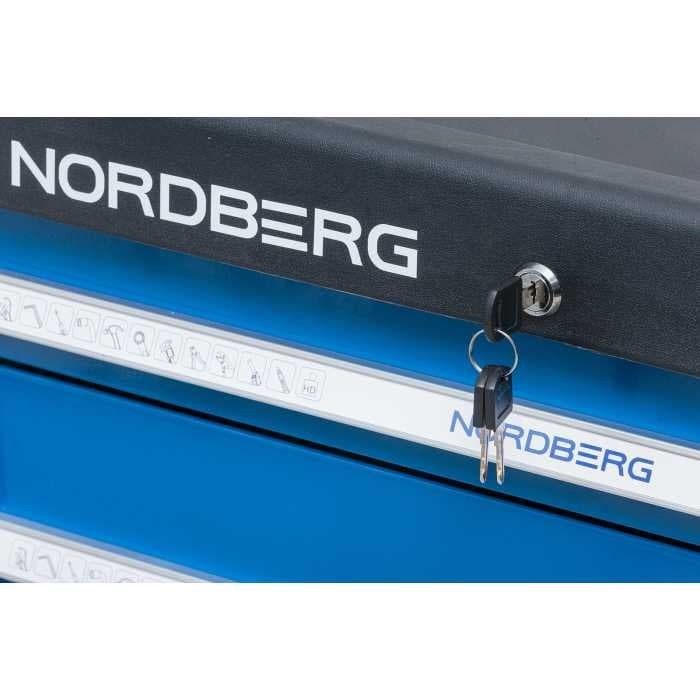 Тележка инструментальная, 5 выдвижных ящиков, серая NORDBERG T5N(G)