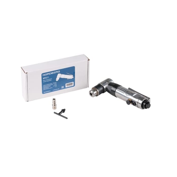 Пневмодрель угловая, диам. сверла до 10 мм NORDBERG NP2511