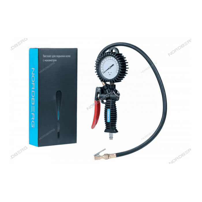 Пистолет для подкачки колес с жидкостным манометром 80 мм NORDBERG Ti62
