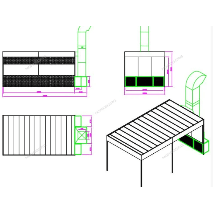 Пост подготовки NB100B к окраске с колоннами NORDBERG NB100B column