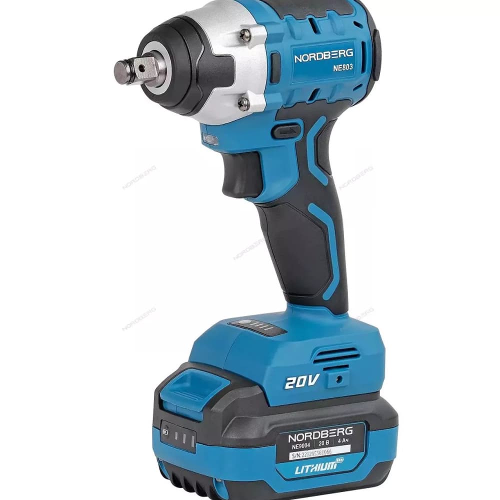 Гайковерт аккумуляторный, 1/2", 20 В, 300 Нм, с аккумулятором 4 A и зарядным устройством, в чехле NORDBERG NE803K