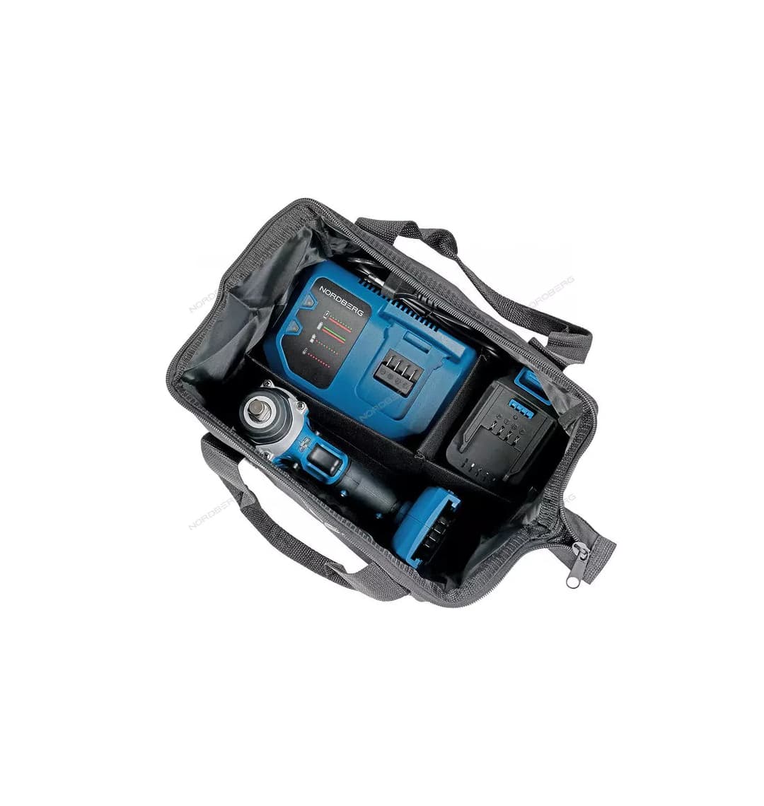 Гайковерт аккумуляторный, 1/2", 20 В, 300 Нм, с аккумулятором 4 A и зарядным устройством, в чехле NORDBERG NE803K