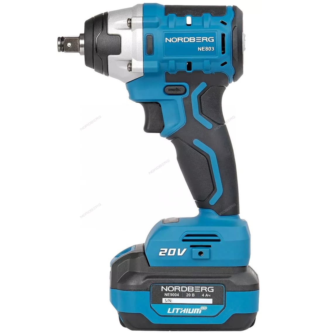 Гайковерт аккумуляторный, 1/2", 20 В, 300 Нм, с аккумулятором 4 A и зарядным устройством, в чехле NORDBERG NE803K