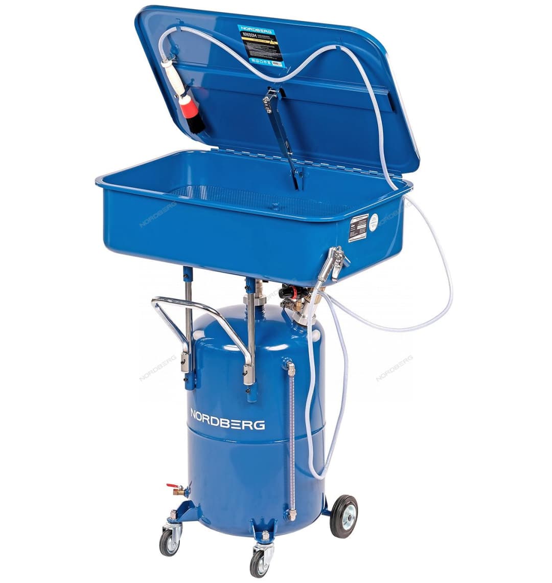 Установка для мойки деталей, 50 л, с пневмонасосом и бочкой 65 л NORDBERG NW80M