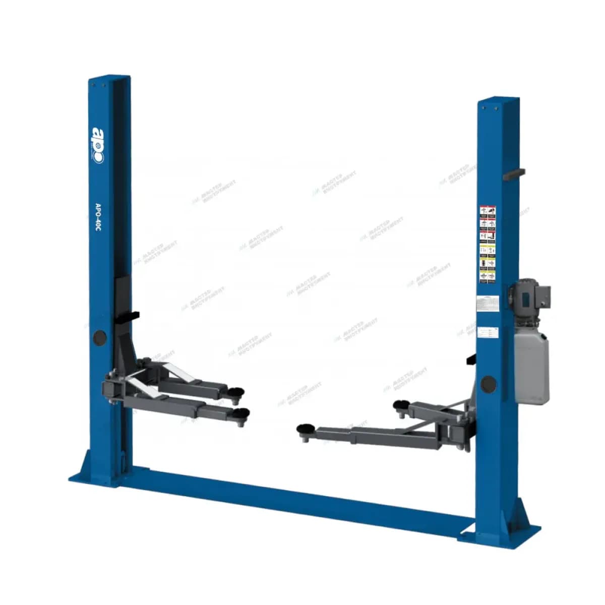 Подъемник двухстоечный 4 т с нижней синхронизацией, H=2,8 м, 220 В, синий APO APO-40C_220