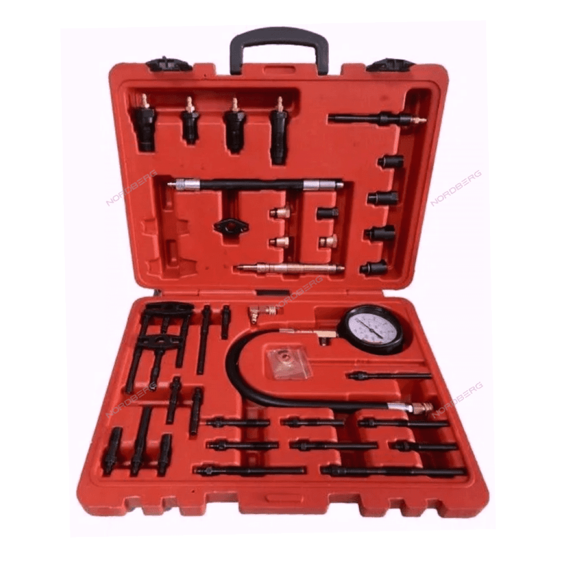 Компрессометр для бензиновых и дизельных ДВС с адаптерами NORDBERG NPGA1020C