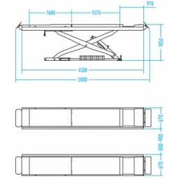 Подъемник ножничный для сход-развала 4,5 т, 380 В, синий NORDBERG N634-4,5B_380