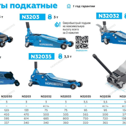 Домкрат подкатной 3,2 т, супернизкий подхват, педаль NORDBERG N32032