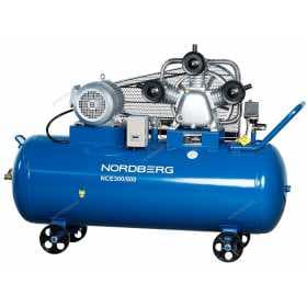 Компрессор трехпоршневой, ременной, чугунная головка, 380 В, ресивер 300 л, 800 л/мин NORDBERG NCE300/800