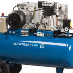 Компрессор поршневой с ременной передачей 380В, ресив. 100л, 520л/мин NORDBERG NCE100/520