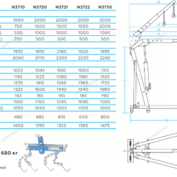 Кран гидравлический складной, 2 т NORDBERG N3721