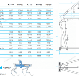 Кран гидравлический двухплунжерный, 3 т, усиленный NORDBERG N3730