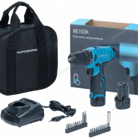 Шуруповерт аккумуляторный макс.диам. сверла 10 мм, 12 В, 30 Нм, 2 аккумулятора и зарядное устройство NORDBERG NE103K+NE9012
