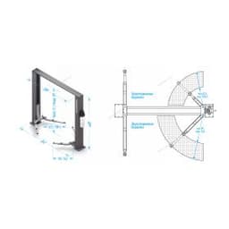 Подъемник двухстоечный 4 т, верхняя синхронизация, с электростопорами, H=4 м, 380 В, серый NORDBERG N4120H1E-4G_3+2_380