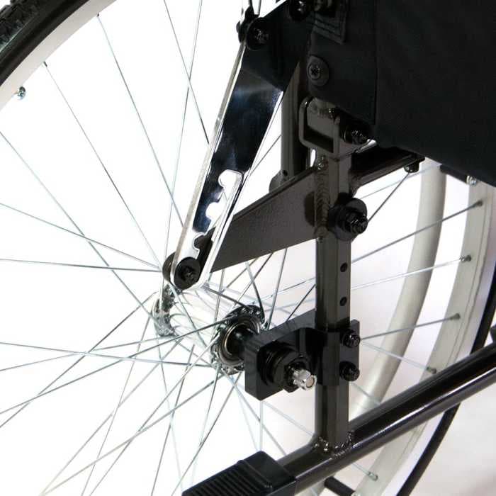 Инвалидная коляска Мега-Оптим с регулировкой угла наклона спинки и подножек H-712N (514 A), литые задние колеса