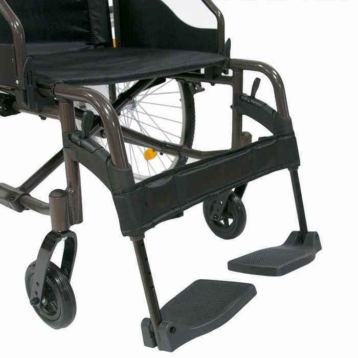 Инвалидная коляска Мега-Оптим с регулировкой угла наклона спинки и подножек H-712N (514 A), литые задние колеса