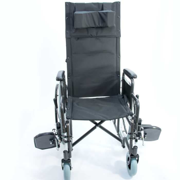 Инвалидная коляска Мега-Оптим с регулировкой угла наклона спинки и подножек H-712N (514 A), пневматические задние колеса