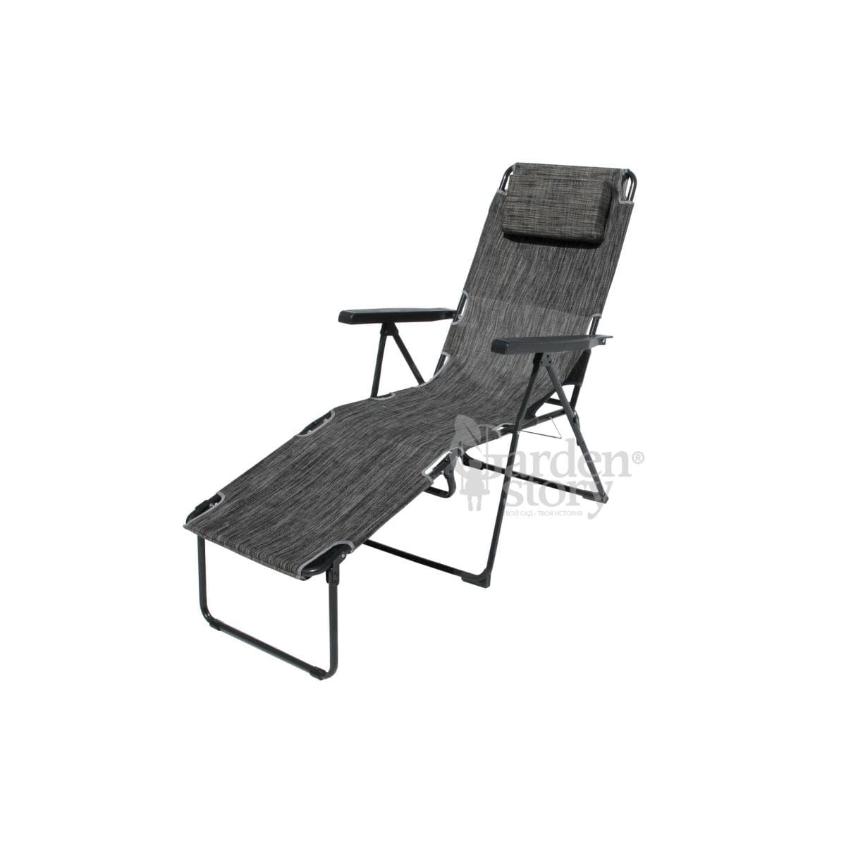 Кресло-шезлонг Роберто арт.с1325 (каркас антрацит, ткань серая)