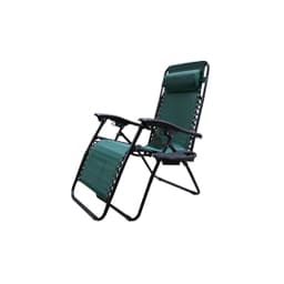 Кресло-шезлонг Фиеста арт.CK-175 с подстаканником (каркас черный, ткань зеленая)