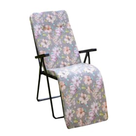 Кресло-шезлонг Леонардо арт.с446/133 (каркас антрацит, ткань сер. розов. цветы)