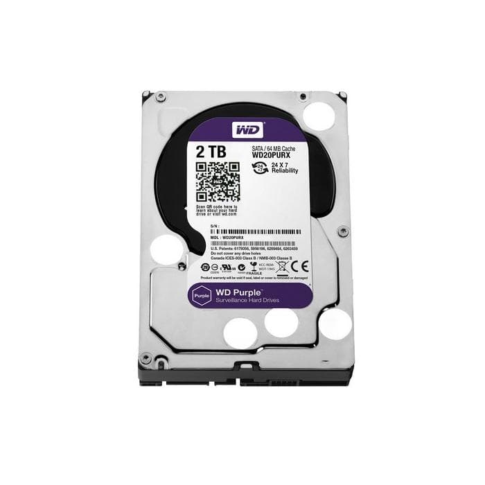 Жесткий диск HDD Western Digital 2TB 5400rpm 64MB WD20PURX PURPLE SURVEILLANCE SATA3