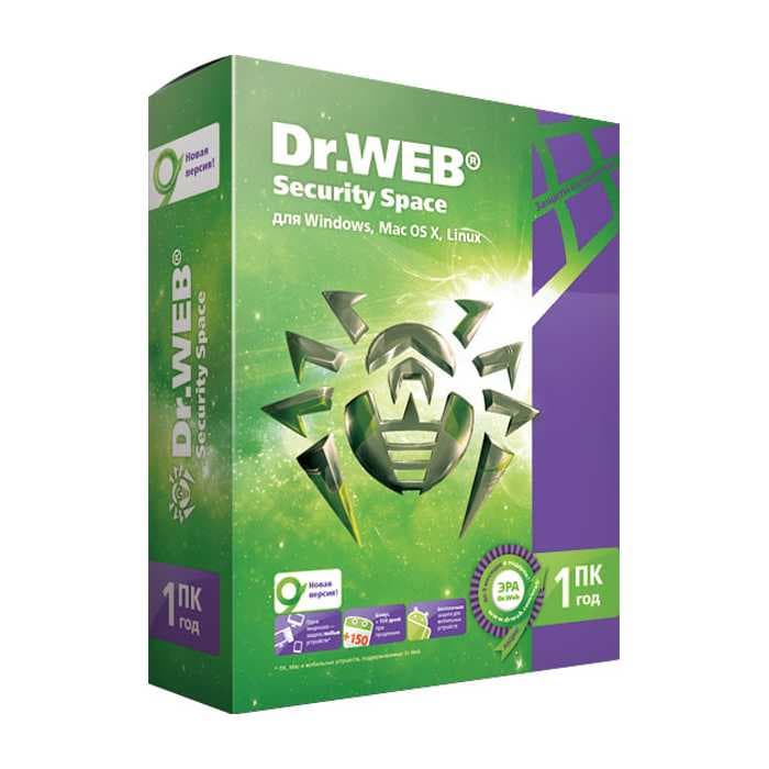 Антивирус Dr.WEB Security Space 1пк 1год