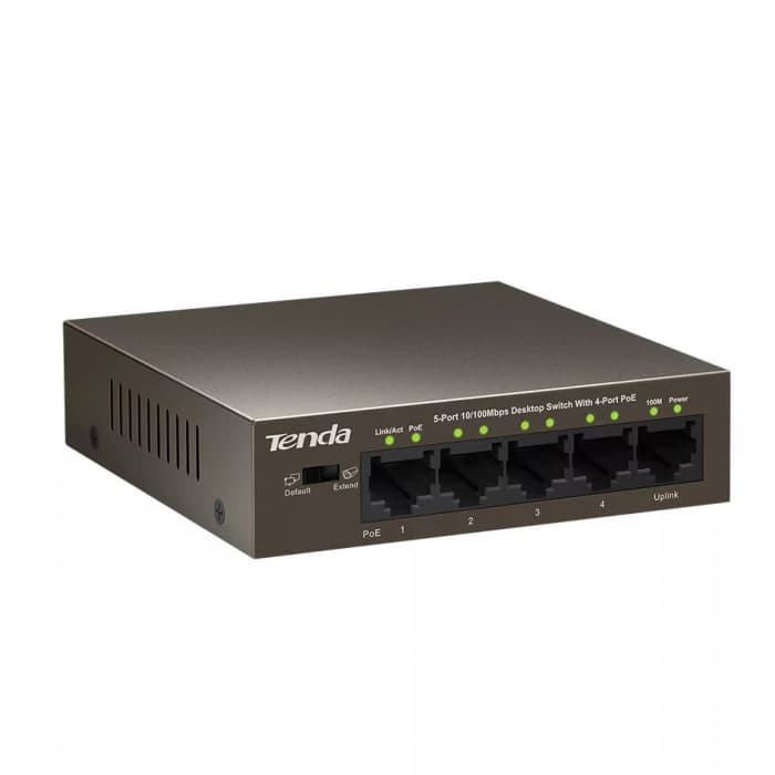 Коммутатор HUB Switch Tenda TEF1105P-4-63W 4-port PoE 10/100Mbps + 1 10/100Mbps Steelcase