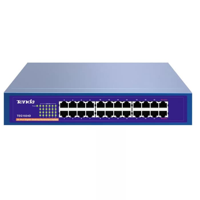 Коммутатор HUB Switch Tenda TEG1024G 24port 10/100/1000M Gigabit 19" Rackmount Metal case