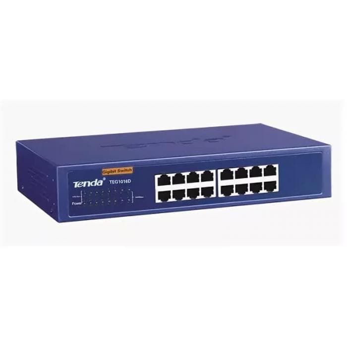 Коммутатор HUB Switch Tenda TEG1016D 16port 10/100/1000M Gigabit 13" Rackmount Metal case