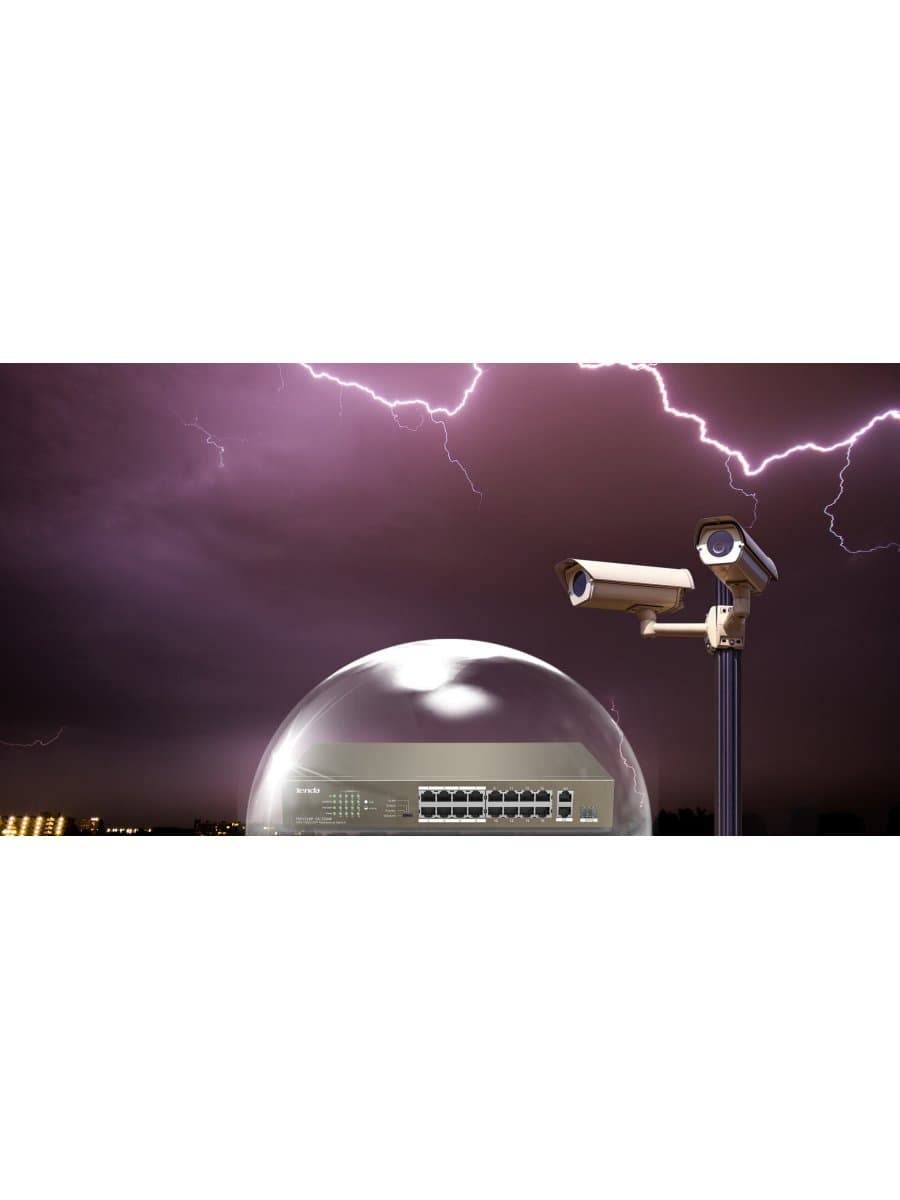 Коммутатор HUB Switch Tenda TEF1118P-16-150W 16-port PoE 10/100Mbps + 1 10/100Mbps