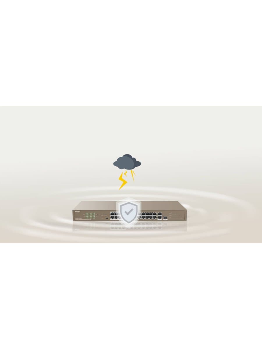 Коммутатор HUB Switch Tenda TEF1126P-24-250W 24-port PoE 10/100Mbps + 1 10/100Mbps