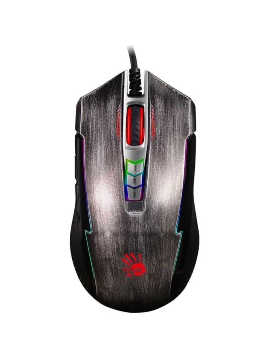 Мышь игровая A4TECH BLOODY P93A RGB Gaming Mouse BULLET GREY METAL FEET ACTIVE USB BLACK