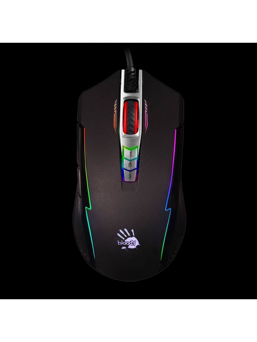 Мышь игровая A4TECH BLOODY P93A RGB Gaming Mouse BULLET GREY METAL FEET ACTIVE USB BLACK