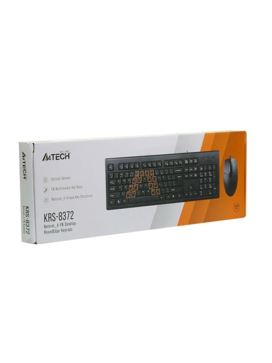 Комплект клавиатура и мышь A4TECH KR-8372 (KR-83+OP-720) KEYBOARD + MOUSE SET USB BLACK US+RUSSIAN