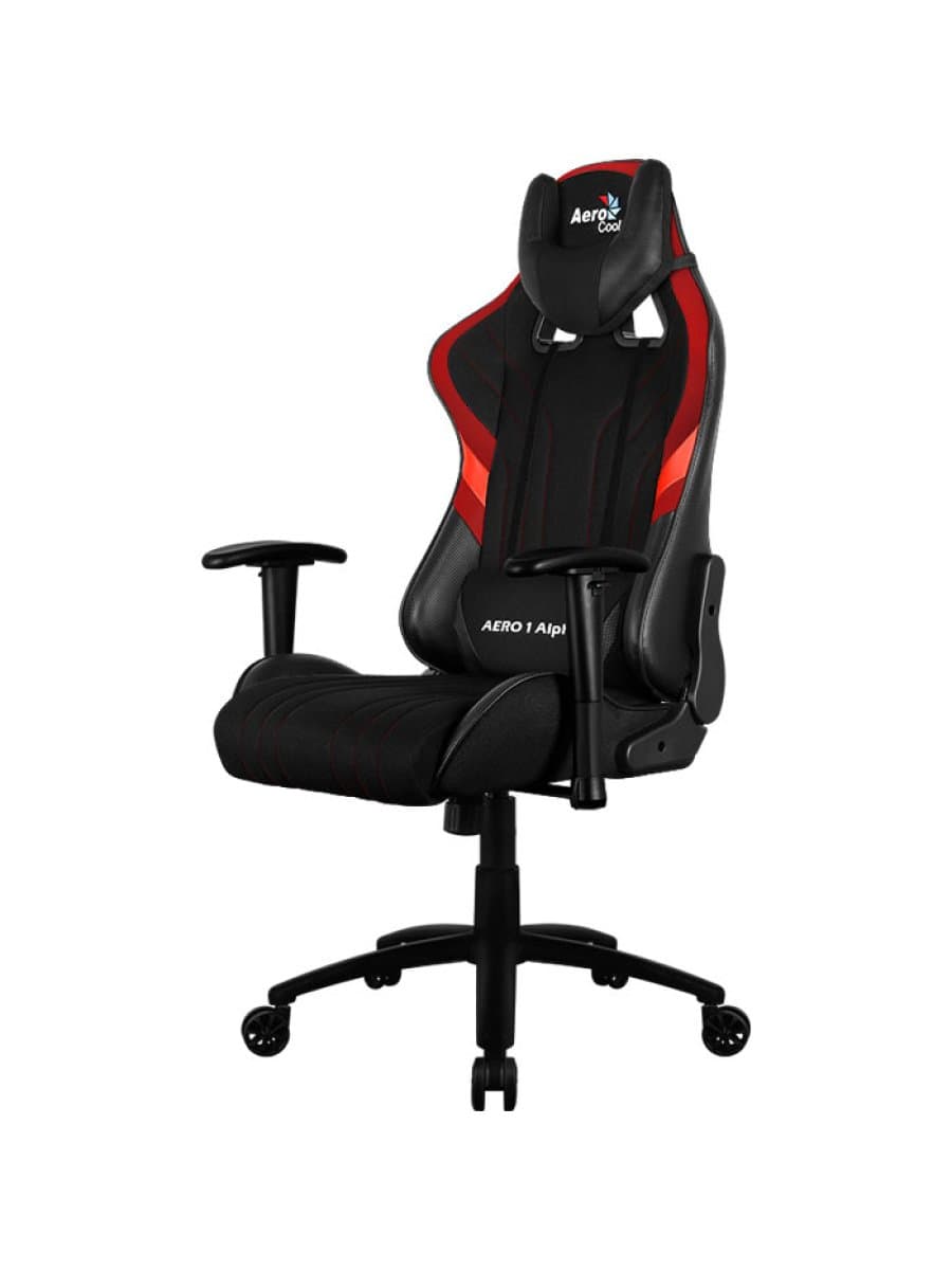 Игровое кресло AEROCOOL AERO 1 ALPHA BLACK&RED 2D Armrest 65mm wheels PVC Leather