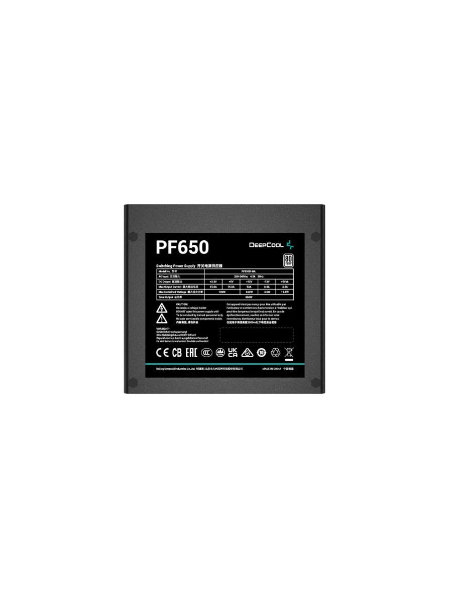Блок питания DEEPCOOL PF650D 650W 80 PLUS certified 200-240V/ATX12V 2.3 & SSI EPS 12V Black flat