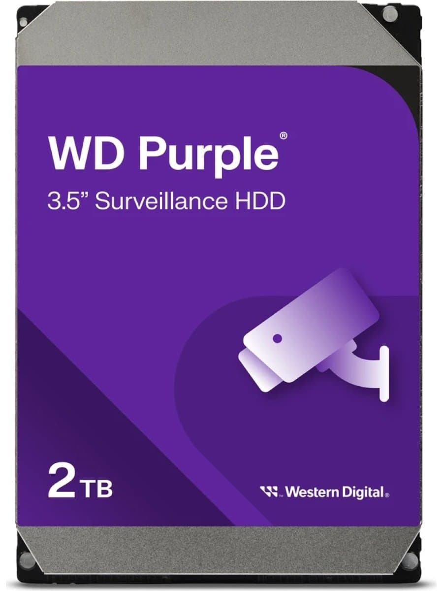 Жесткий диск HDD Western Digital 2TB 5400rpm 256MB WD22PURZ PURPLE SURVEILLANCE SATA3