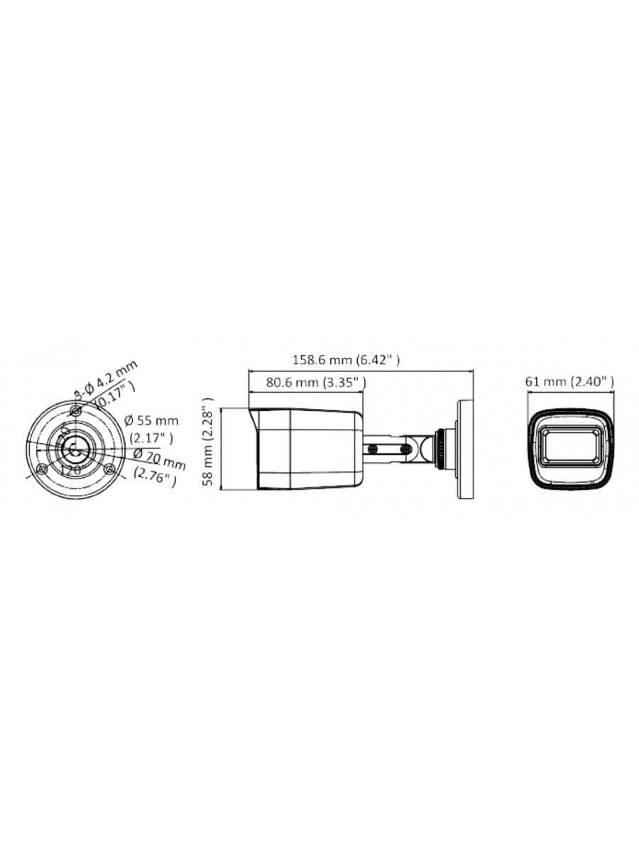 HD-TVI видеокамера HIWATCH DS-T800(B) (2.8mm) цилиндр,уличная 8MP,IR 30M