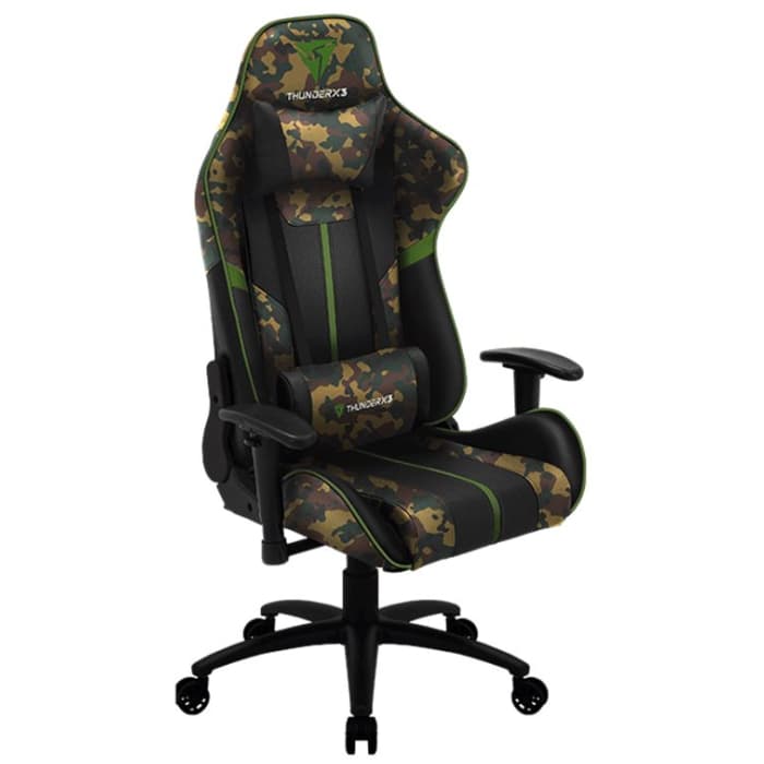 Игровое кресло ThunderX3 BC3 BLACK HAWK CAMO GRAY 65mm wheels PVC Leather