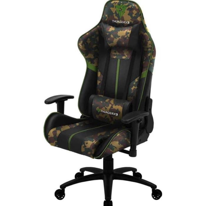 Игровое кресло ThunderX3 BC3 BLACK HAWK CAMO GRAY 65mm wheels PVC Leather
