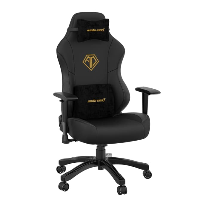 Игровое кресло AndaSeat AD18Y-06-B-PV/C Phantom 3 BLACK&GOLD 2D Armrest 60mm wheels PVC Leather